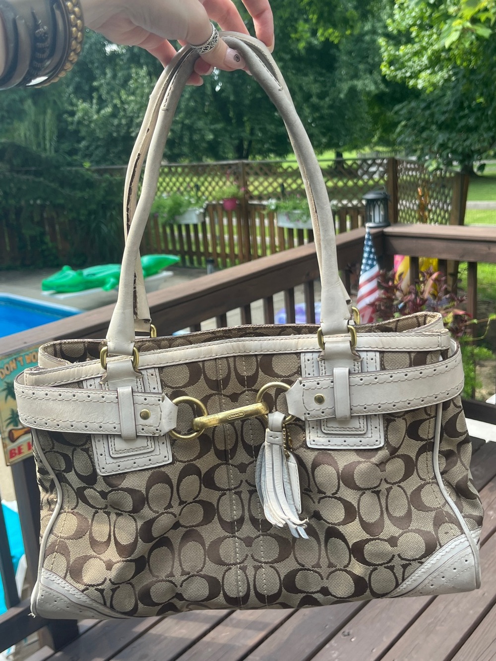 Vintage Coach Hampton Signature Buckle Satchel 🤍🤎